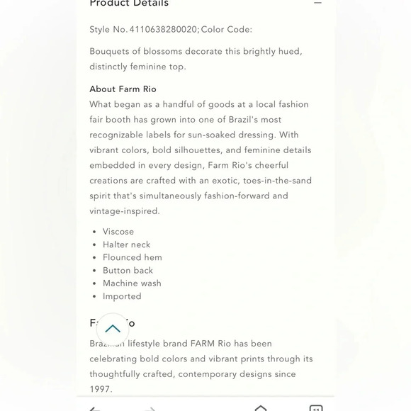 NWT new Anthropologie Farm Rio claudette halter top SMALL red floral flounced - Picture 5 of 17